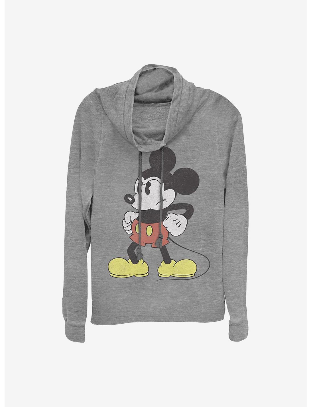 Disney Mickey Mouse Mightiest Mouse Cowlneck Long-Sleeve Girls Top, GRAY HTR, hi-res