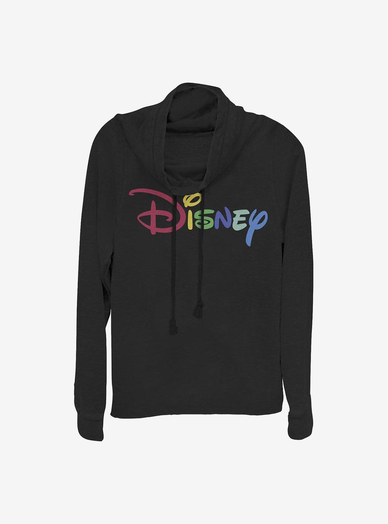 Disney Classic Multicolor Disney Cowlneck Long-Sleeve Girls Top, BLACK, hi-res