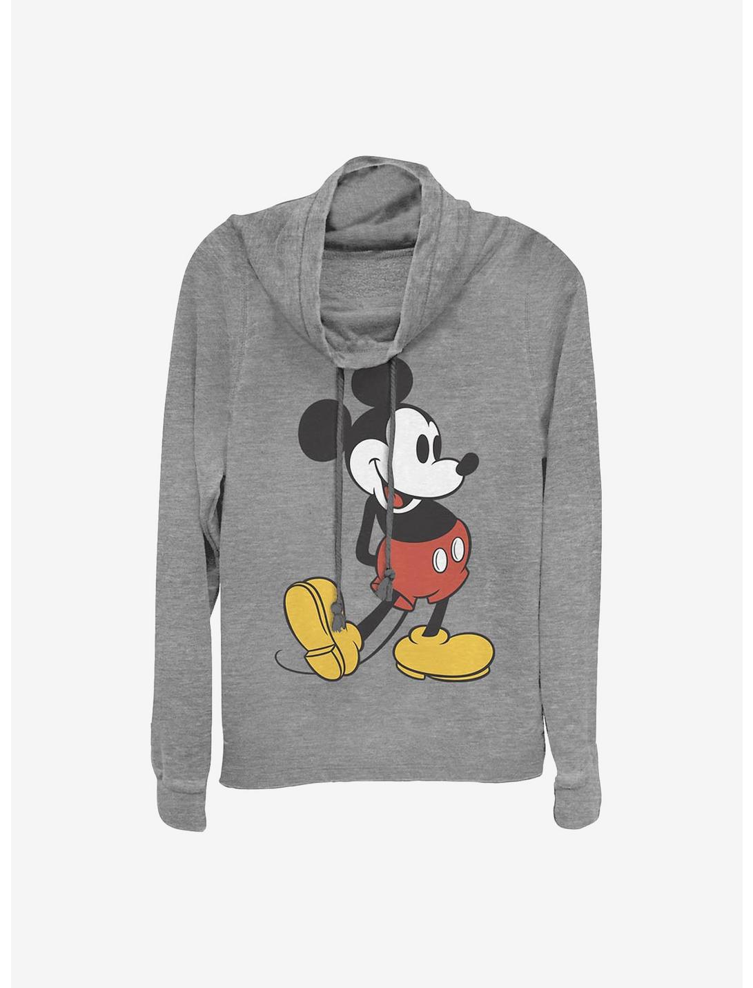 Disney Mickey Mouse Classic Mickey Cowlneck Long-Sleeve Girls Top, GRAY HTR, hi-res