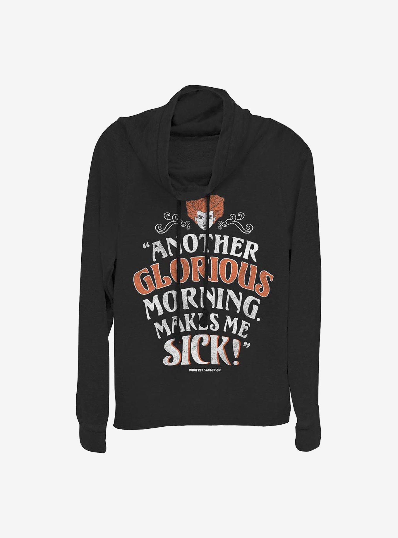 Disney Hocus Pocus Another Glorious Morning Cowlneck Long-Sleeve Girls Top, BLACK, hi-res