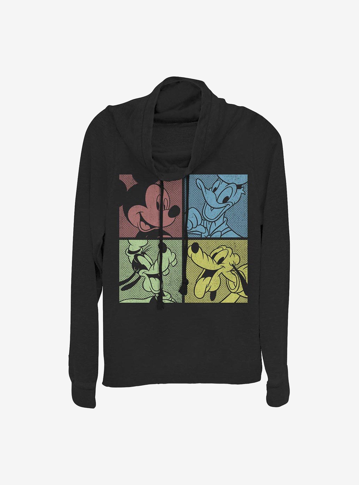 Disney Mickey Mouse And Friends Fab Four Cowlneck Long-Sleeve Girls Top, , hi-res