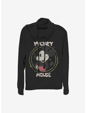 Disney Mickey Mouse Happy Mickey Cowlneck Long-Sleeve Girls Top, , hi-res