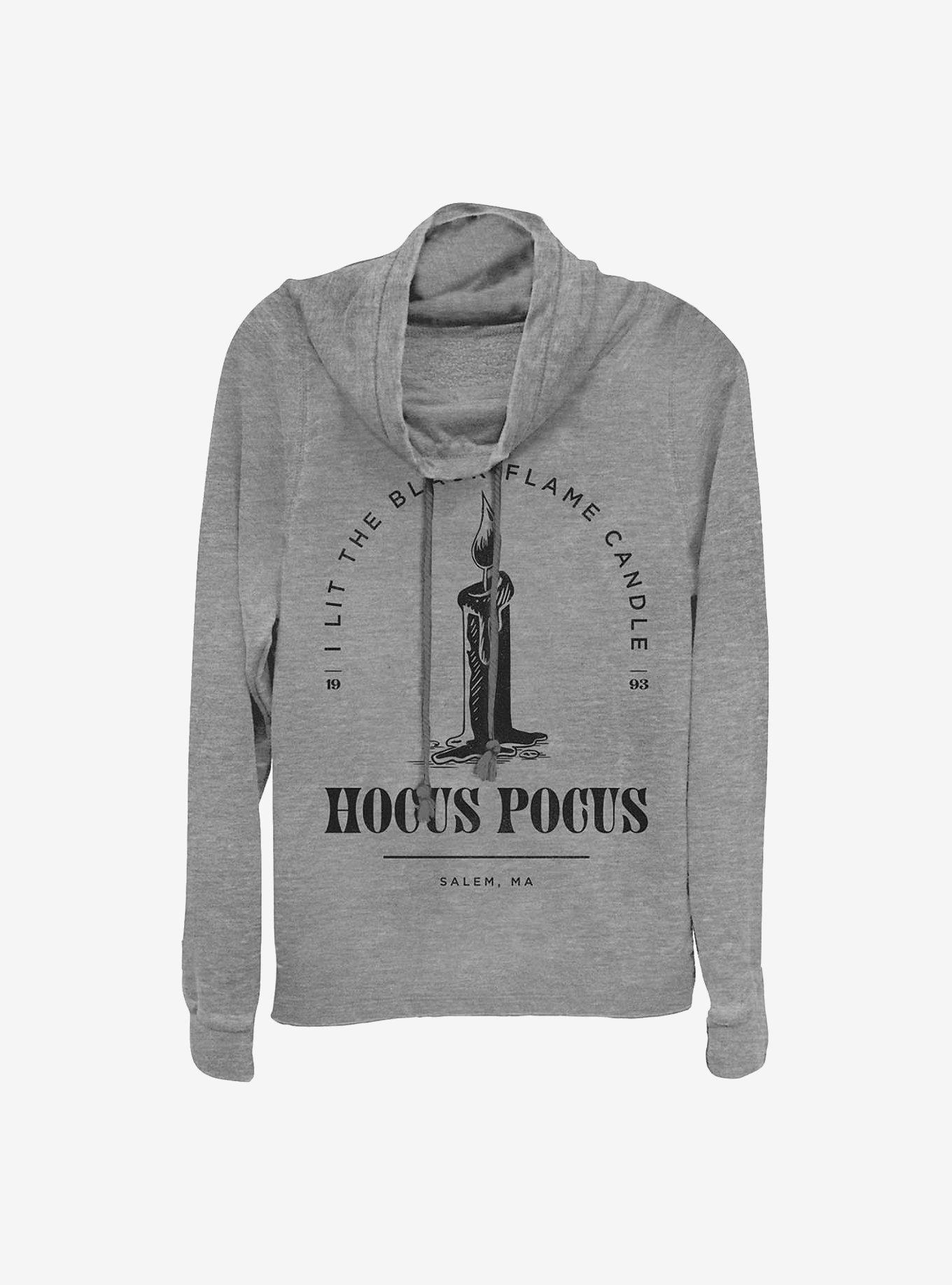 Disney Hocus Pocus Candle Stamp Cowlneck Long-Sleeve Girls Top, GRAY HTR, hi-res