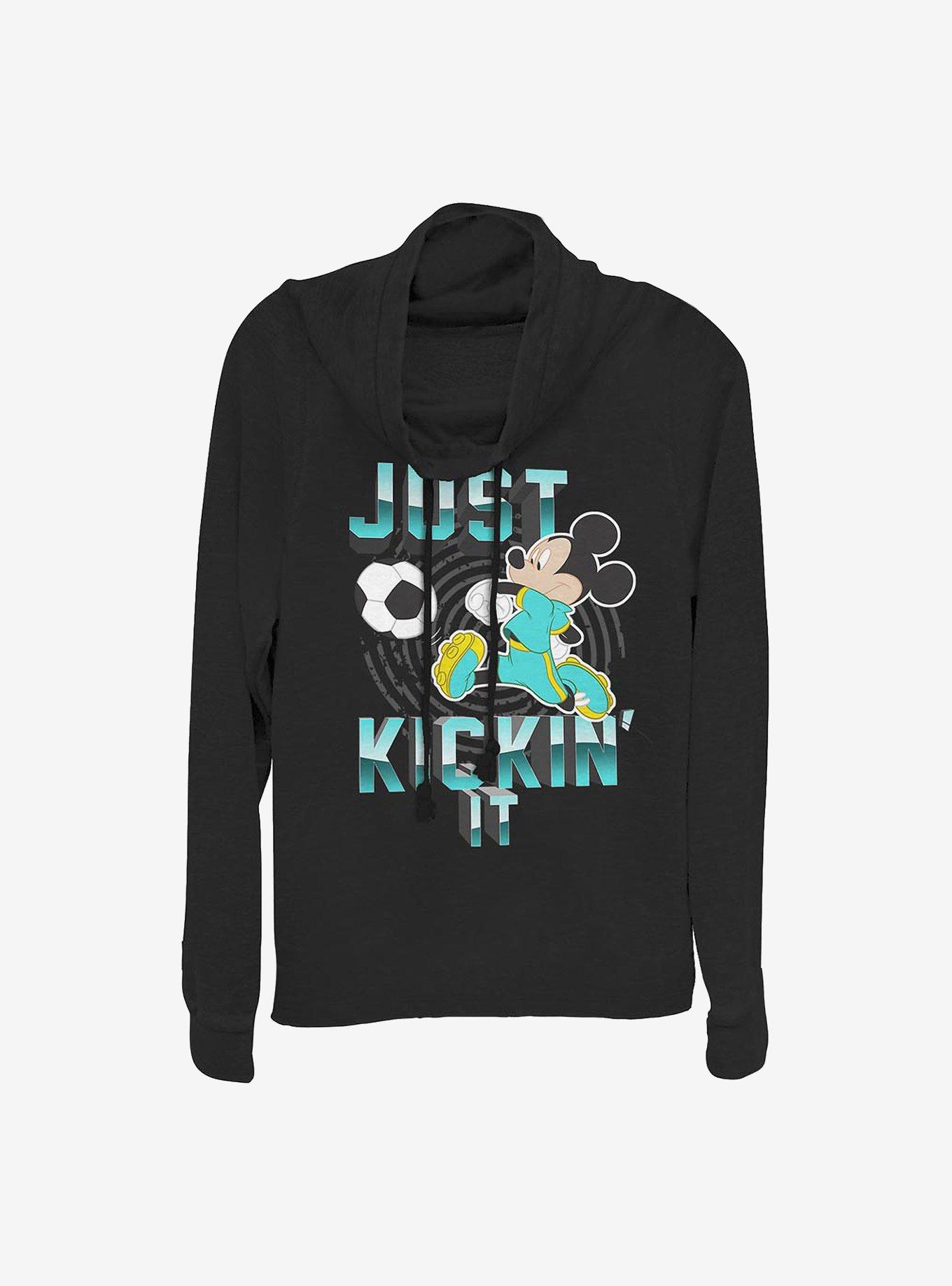 Disney Mickey Mouse Kickin It Cowlneck Long-Sleeve Girls Top, , hi-res