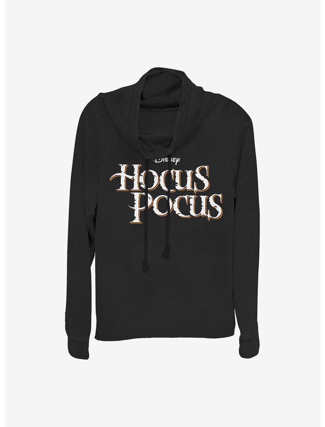 Disney Hocus Pocus Logo Cowlneck Long-Sleeve Girls Top, BLACK, hi-res