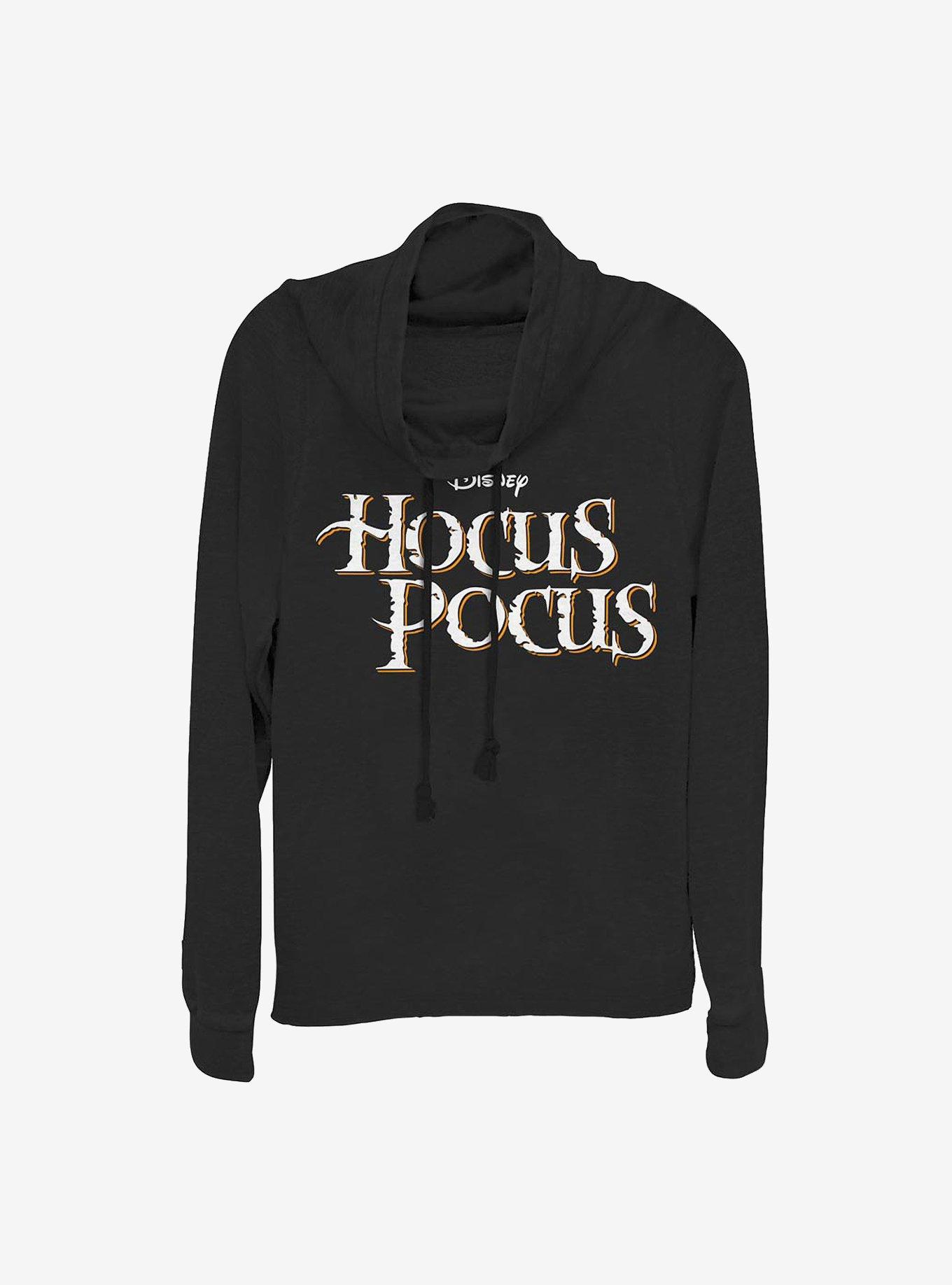 Disney Hocus Pocus Logo Cowlneck Long-Sleeve Girls Top, BLACK, hi-res