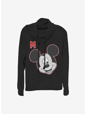 Disney Mickey Mouse Letter Mickey Cowlneck Long-Sleeve Girls Top, , hi-res