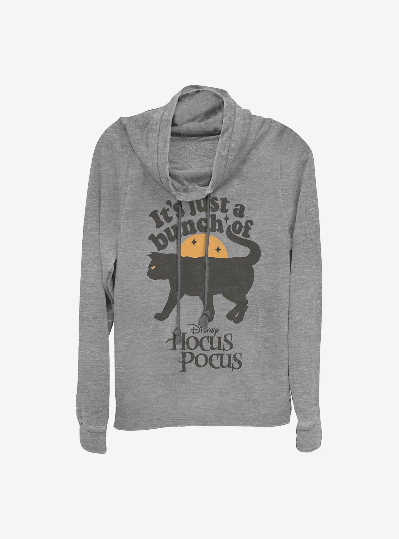 Disney Hocus Pocus Just A Bunch Of Cowlneck Long-Sleeve Girls Top, GRAY HTR, hi-res