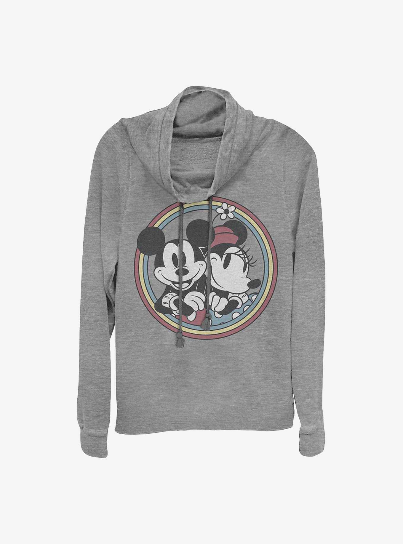 Disney Mickey Mouse Retro Mickey Minnie Cowlneck Long-Sleeve Girls Top, , hi-res