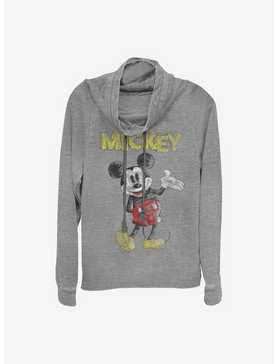 Disney Mickey Mouse Sketch Mickey Cowlneck Long-Sleeve Girls Top, , hi-res