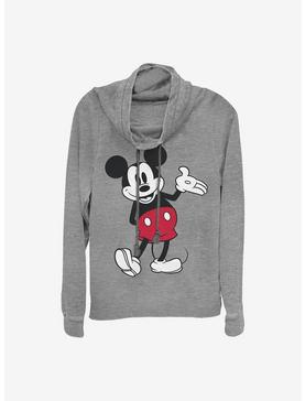 Disney Mickey Mouse World Famous Mouse Cowlneck Long-Sleeve Girls Top, , hi-res