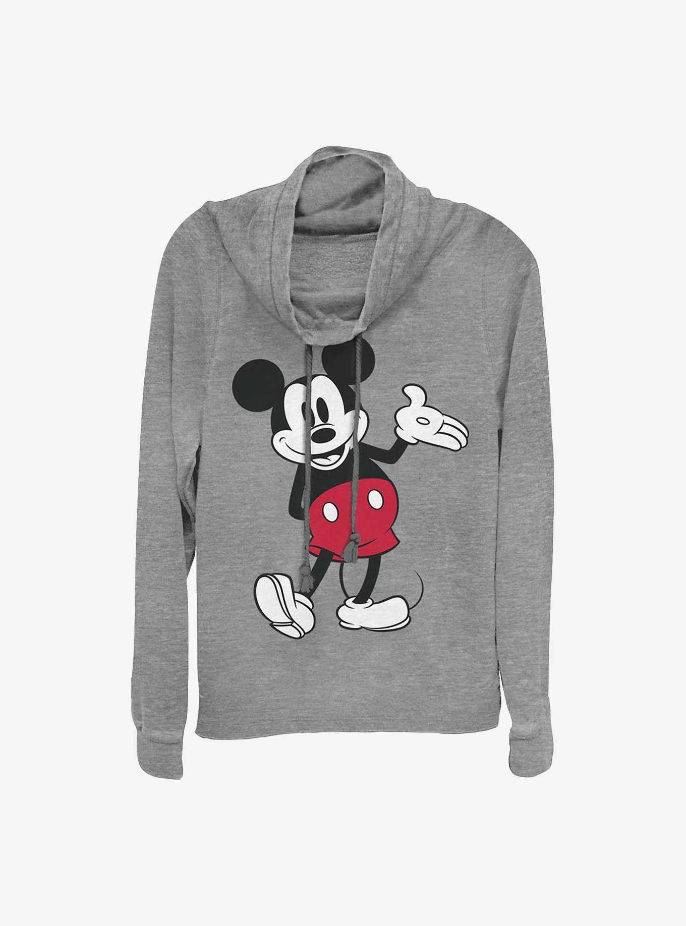 Disney Mickey Mouse World Famous Mouse Cowlneck Long-Sleeve Girls Top, , hi-res