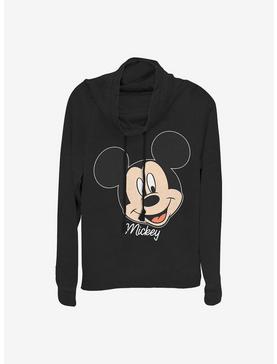 Disney Mickey Mouse Mickey Big Face Cowlneck Long-Sleeve Girls Top, , hi-res