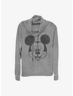 Disney Mickey Mouse Mickey Face Cowlneck Long-Sleeve Girls Top, , hi-res