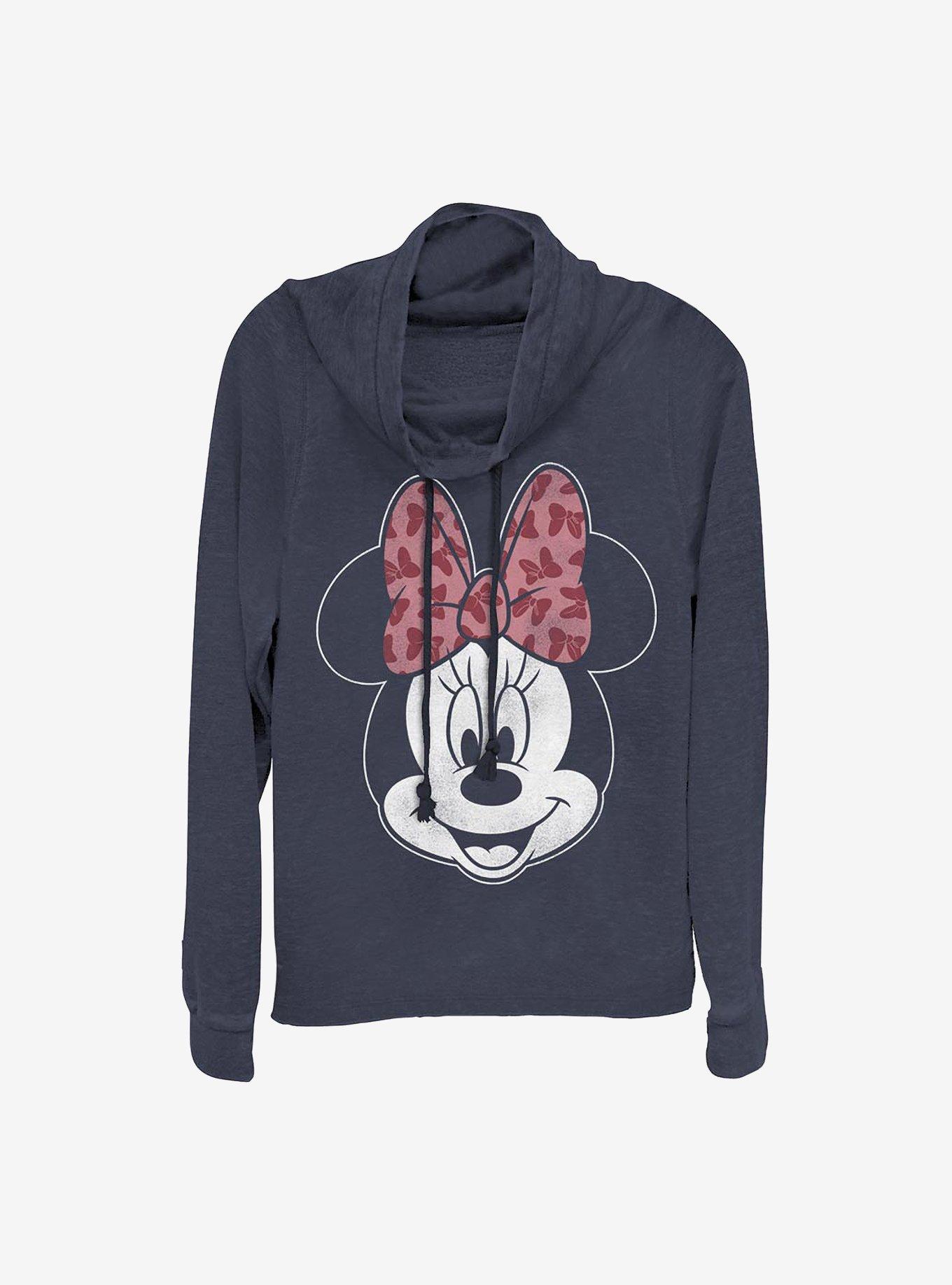 Disney Minnie Mouse Modern Minnie Inverse Cowlneck Long-Sleeve Girls Top, , hi-res