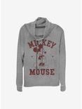 Disney Mickey Mouse Mickey Goes To College Cowlneck Long-Sleeve Girls Top, GRAY HTR, hi-res
