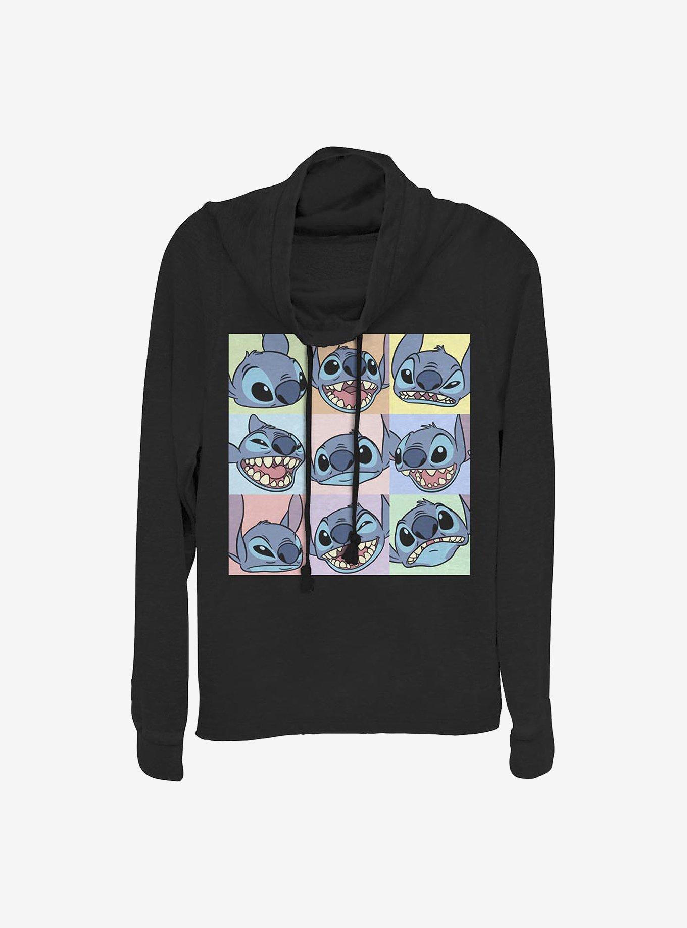 Disney Lilo & Stitch Box Stitch Cowlneck Long-Sleeve Girls Top, , hi-res