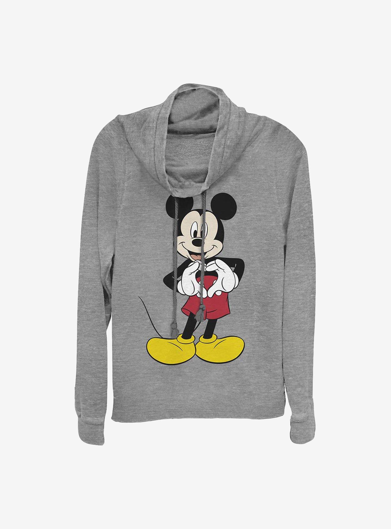 Disney Mickey Mouse Mickey Love Cowlneck Long-Sleeve Girls Top, , hi-res
