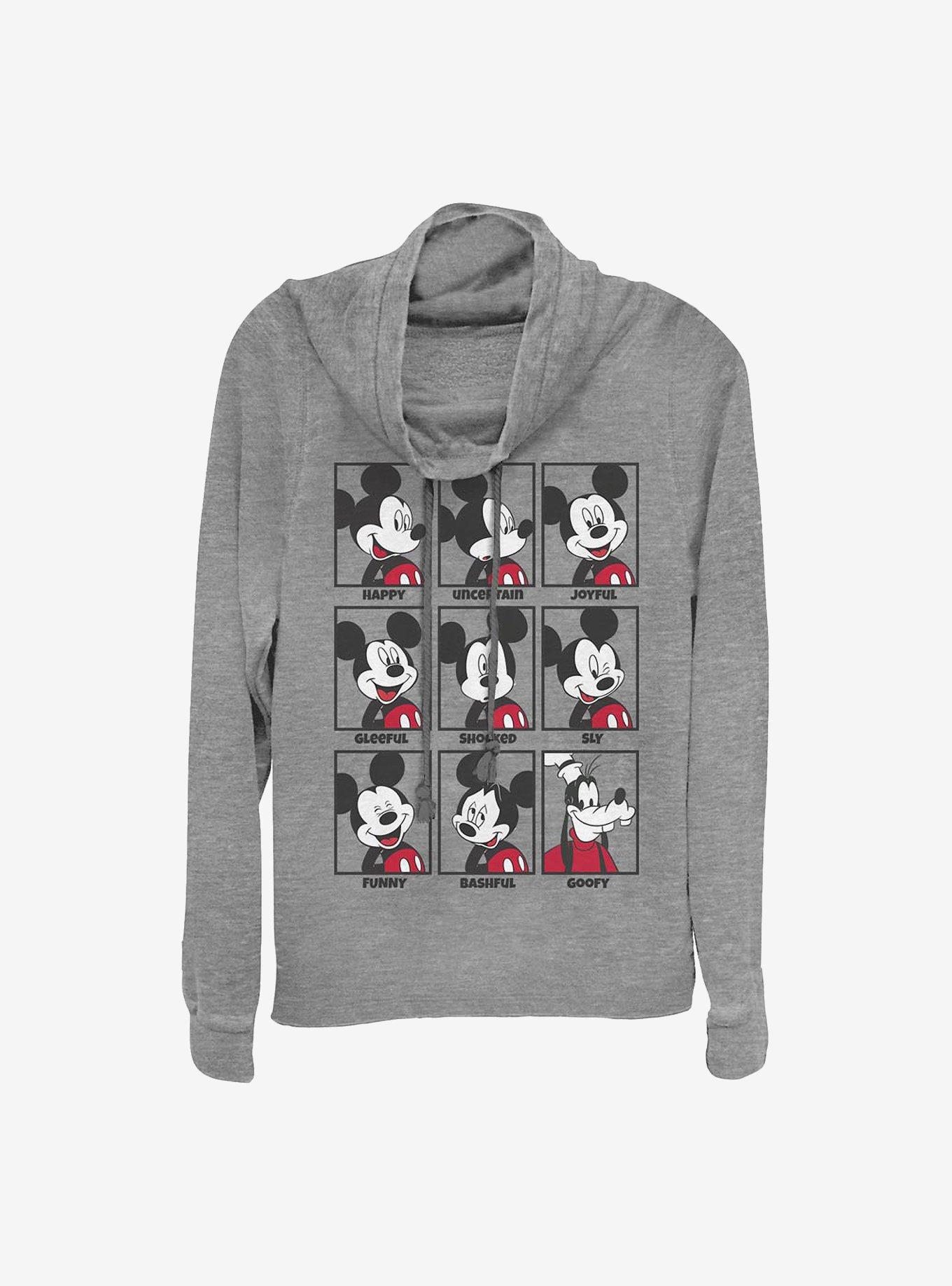 Disney Mickey Mouse Mickey Mood Cowlneck Long-Sleeve Girls Top, , hi-res