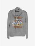 Disney Mickey Mouse And Friends Besties Cowlneck Long-Sleeve Girls Top, GRAY HTR, hi-res