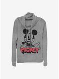 Disney Mickey Mouse Oh Boy Cowlneck Long-Sleeve Girls Top, GRAY HTR, hi-res
