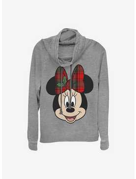 Disney Minnie Mouse Big Minnie Holiday Cowlneck Long-Sleeve Girls Top, , hi-res