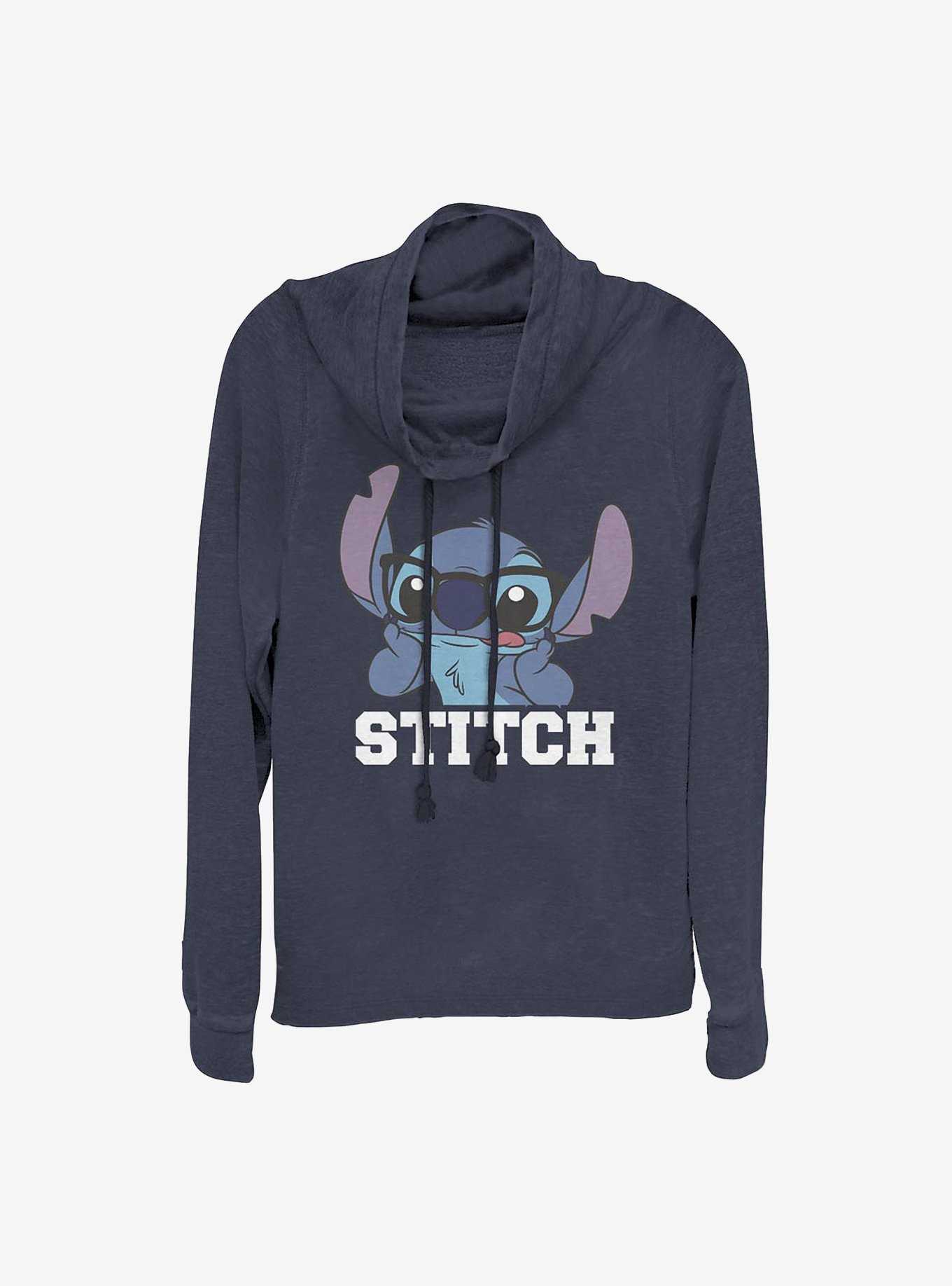 Disney Lilo & Stitch Stitch Cowlneck Long-Sleeve Girls Top, , hi-res