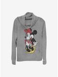 Disney Minnie Mouse Classic Minnie Cowlneck Long-Sleeve Girls Top, GRAY HTR, hi-res