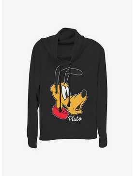 Disney Pluto Big Face Cowlneck Long-Sleeve Girls Top, , hi-res