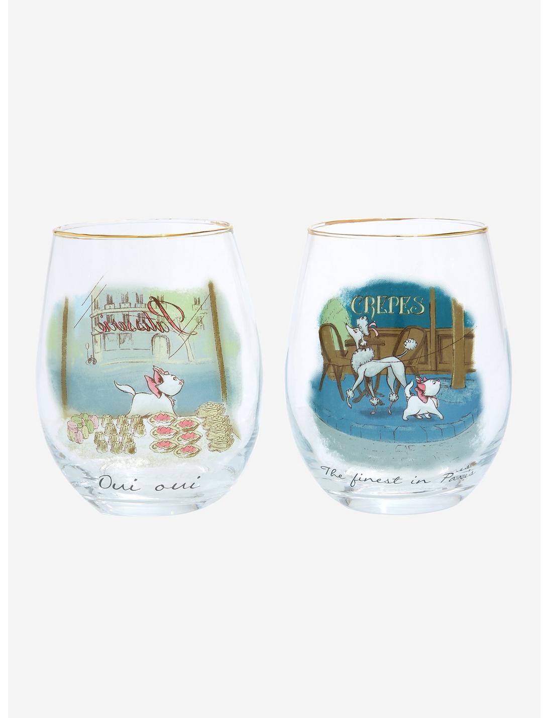 Disney The Aristocats Marie in Paris Wine Glass Set - BoxLunch Exclusive, , hi-res