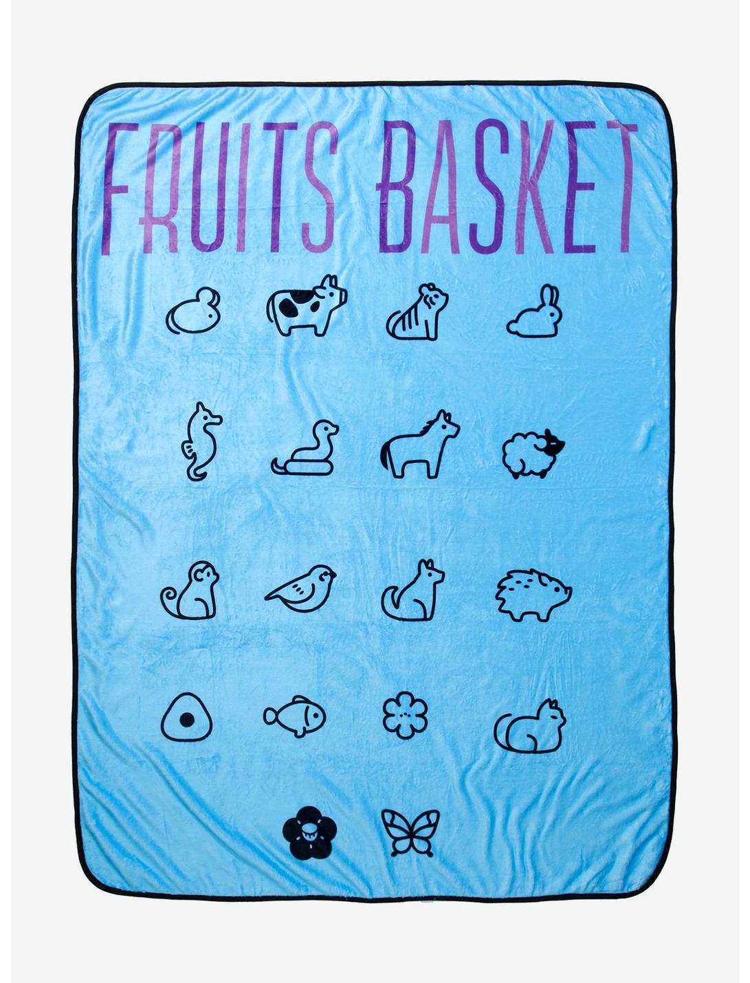 Fruits Basket Symbols Throw Blanket, , hi-res