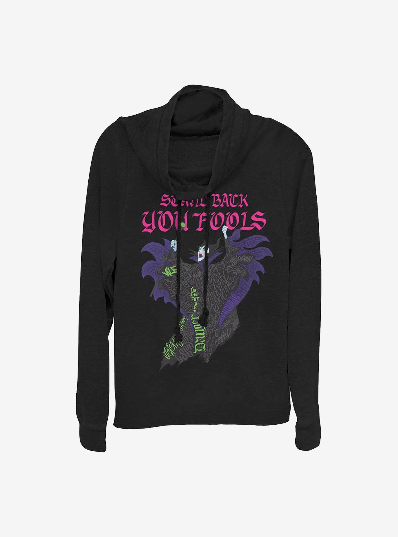 Disney Villains Maleficent Word Fill Cowlneck Long-Sleeve Girls Top, , hi-res