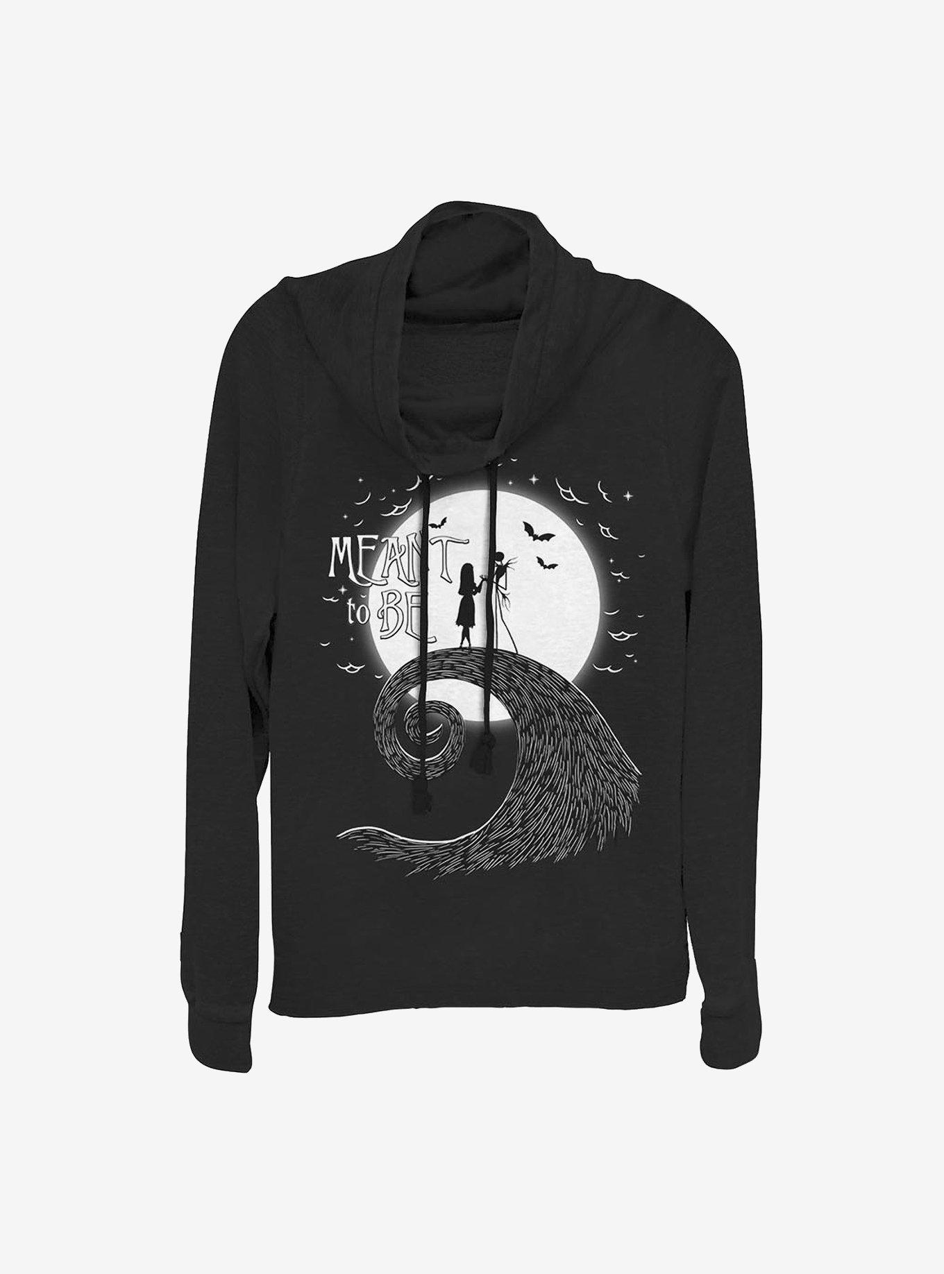 The Nightmare Before Christmas Jack & Sally Meant To Be Cowlneck Long-Sleeve Girls Top, , hi-res