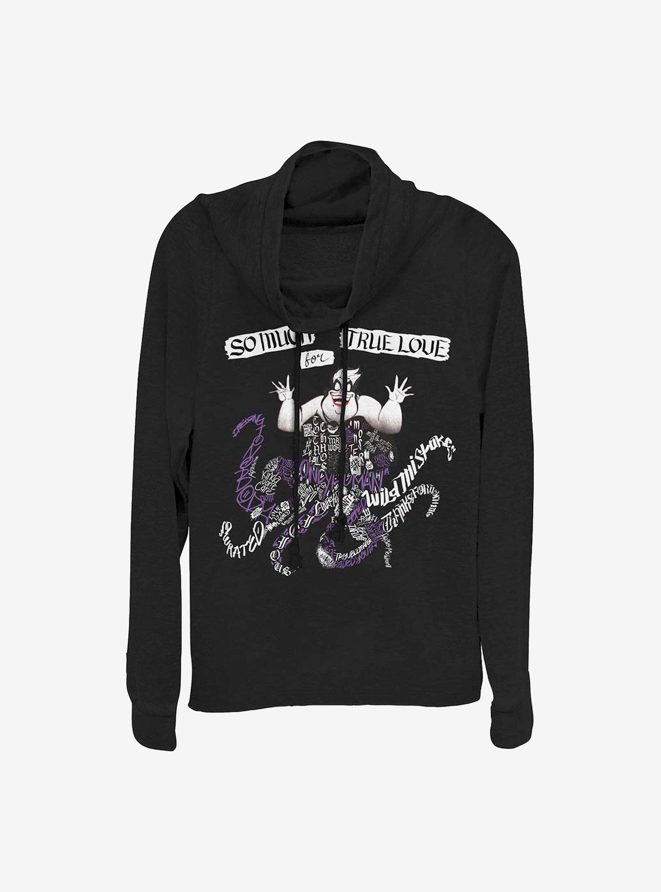 Disney Villains Ursula Word Fill Cowlneck Long-Sleeve Girls Top, , hi-res