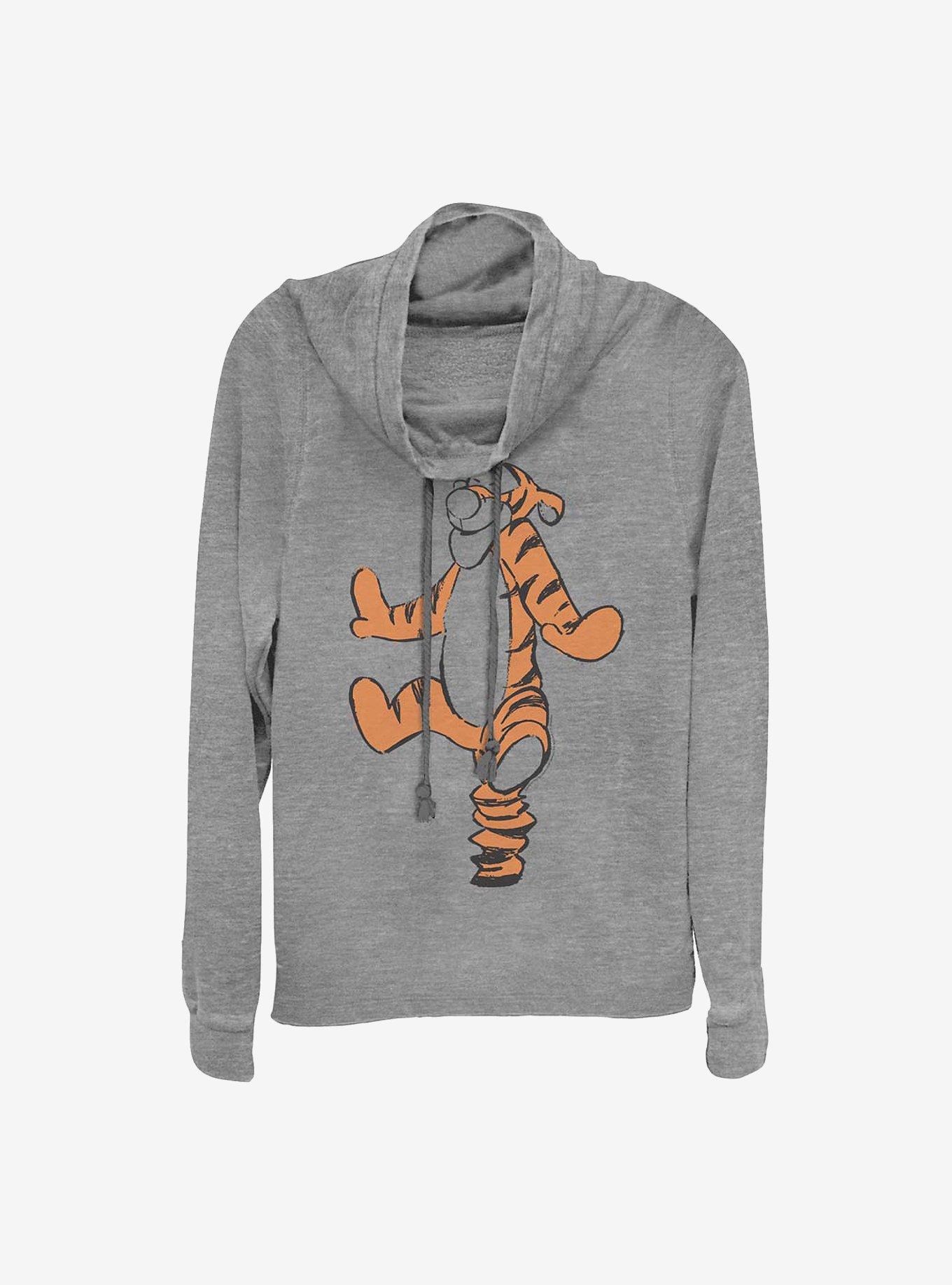 Disney Winnie The Pooh Basic Sketch Tigger Cowlneck Long-Sleeve Girls Top, , hi-res