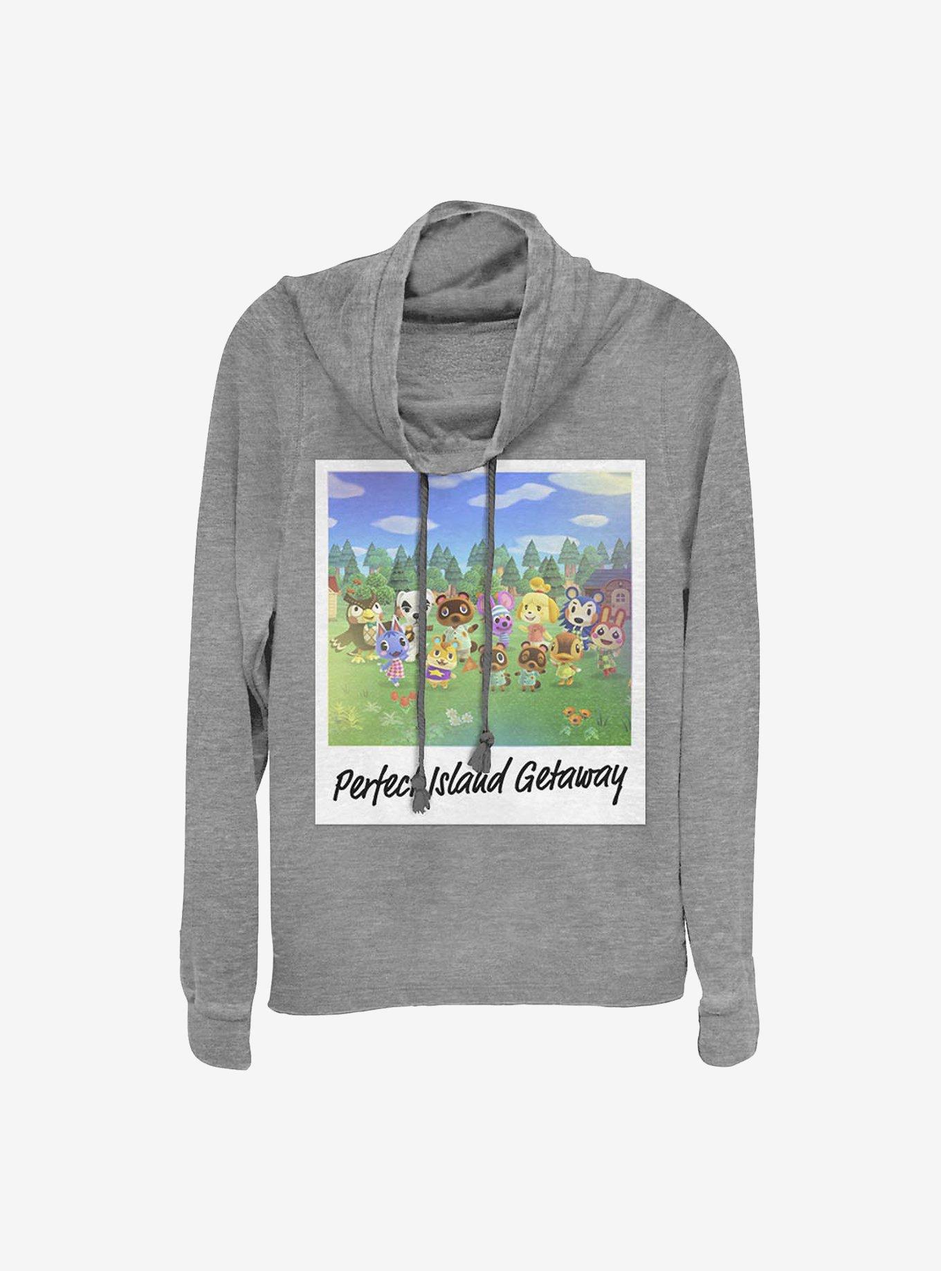 Nintendo Animal Crossing Island Getaway Cowlneck Long-Sleeve Girls Top, , hi-res