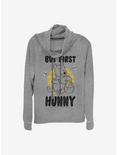 Disney Winnie The Pooh First Hunny Cowlneck Long-Sleeve Girls Top, GRAY HTR, hi-res