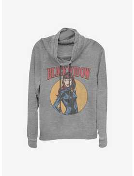 Marvel Black Widow Classic Cartoon Art Cowlneck Long-Sleeve Girls Top, , hi-res
