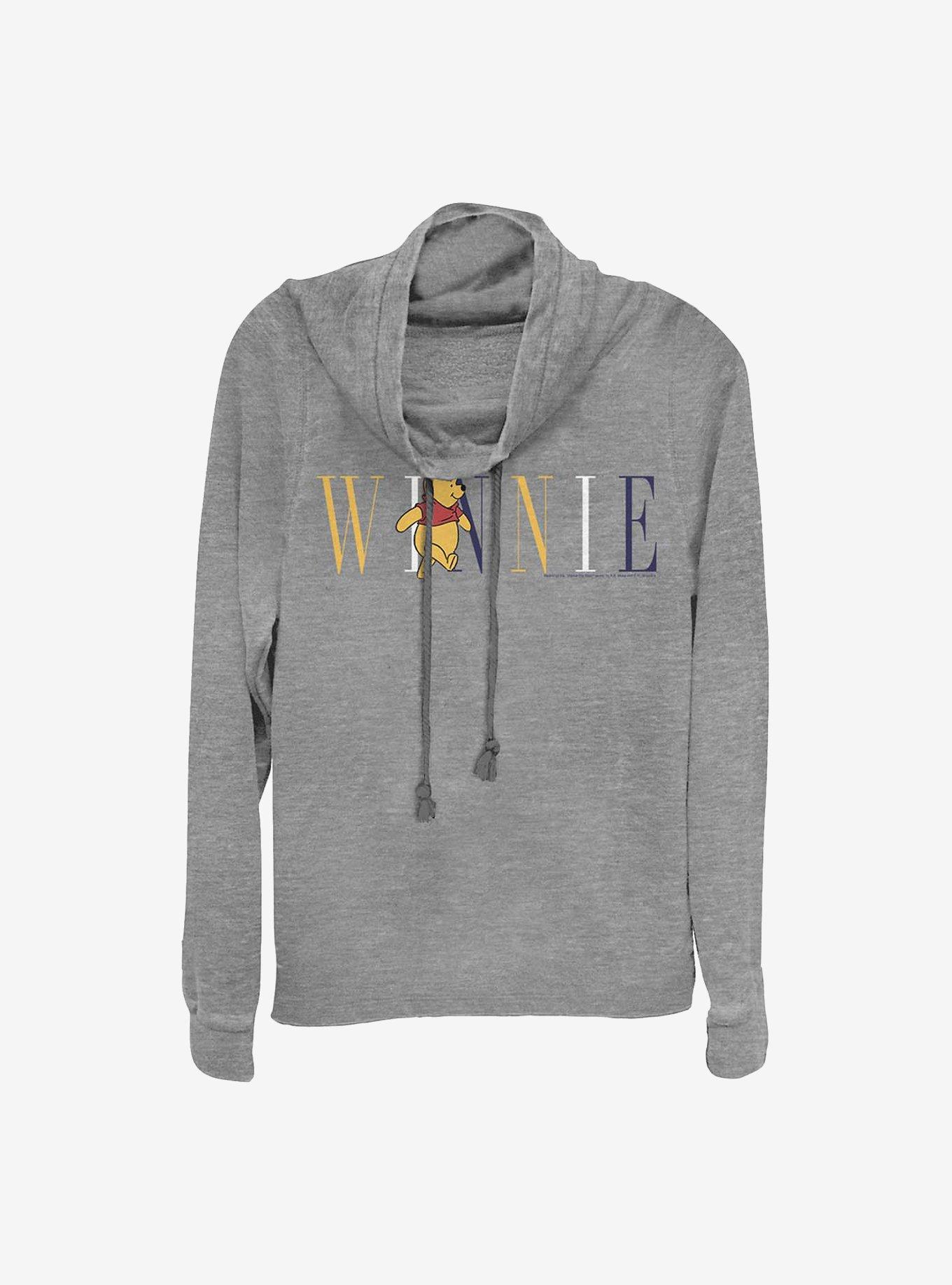 Disney Winnie The Pooh Fashion Cowlneck Long-Sleeve Girls Top, GRAY HTR, hi-res