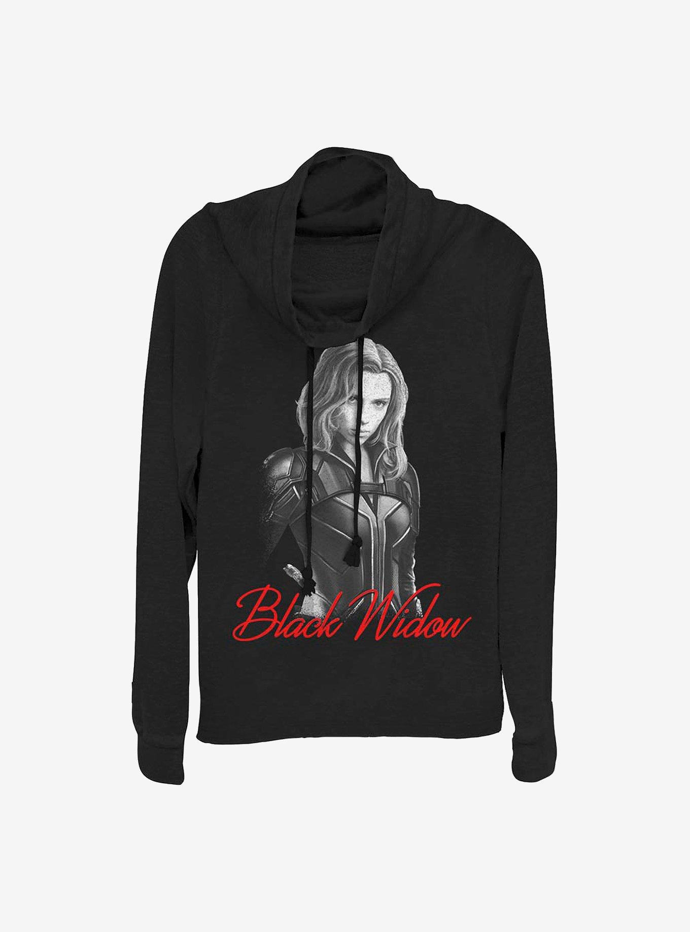 Marvel Black Widow Fierce Cowlneck Long-Sleeve Girls Top, , hi-res