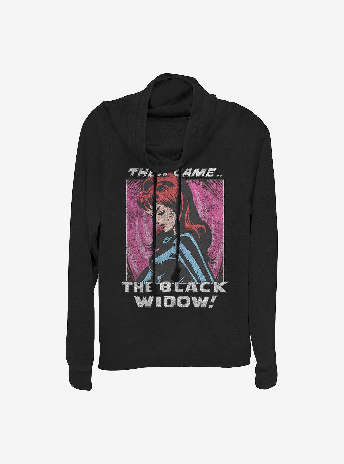 Marvel Black Widow Then Came.. Cowlneck Long-Sleeve Girls Top, BLACK, hi-res