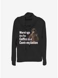 Stranger Things Coffee And Contemplation Cowlneck Long-Sleeve Girls Top, BLACK, hi-res