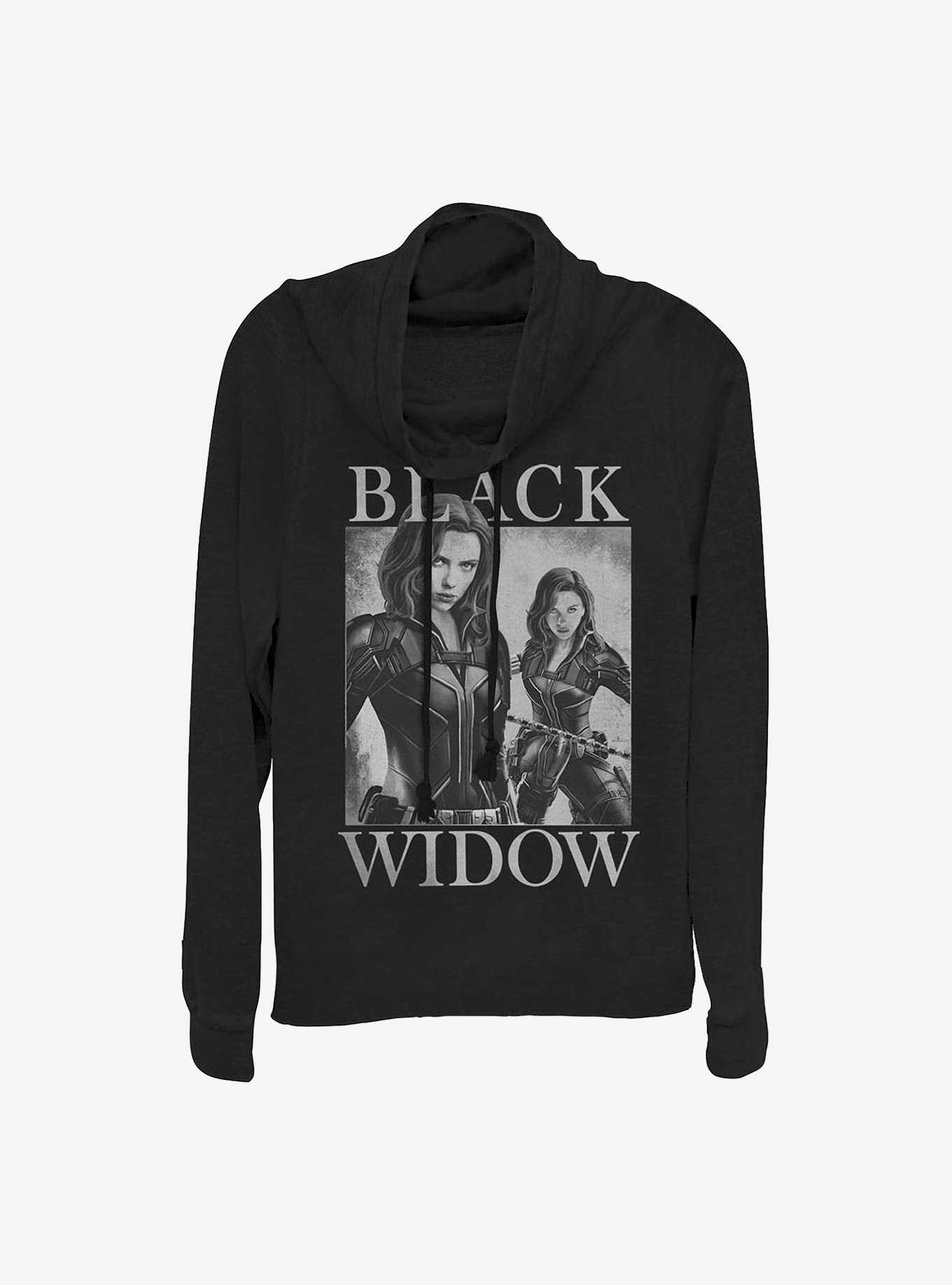 Marvel Black Widow Two Widows Mirror Cowlneck Long-Sleeve Girls Top, , hi-res