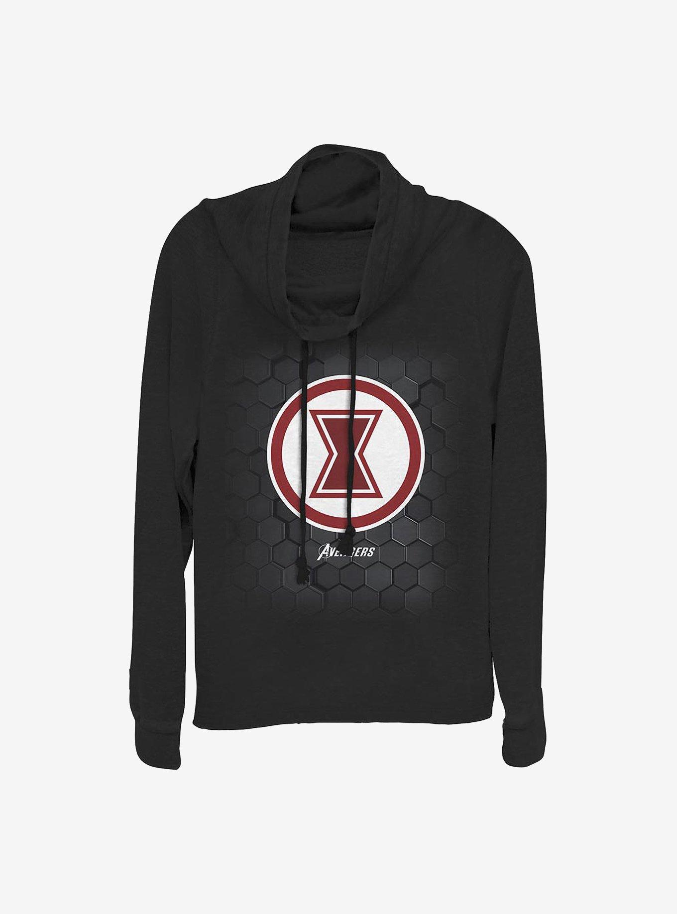 Marvel Black Widow Hex Cowlneck Long-Sleeve Girls Top, , hi-res