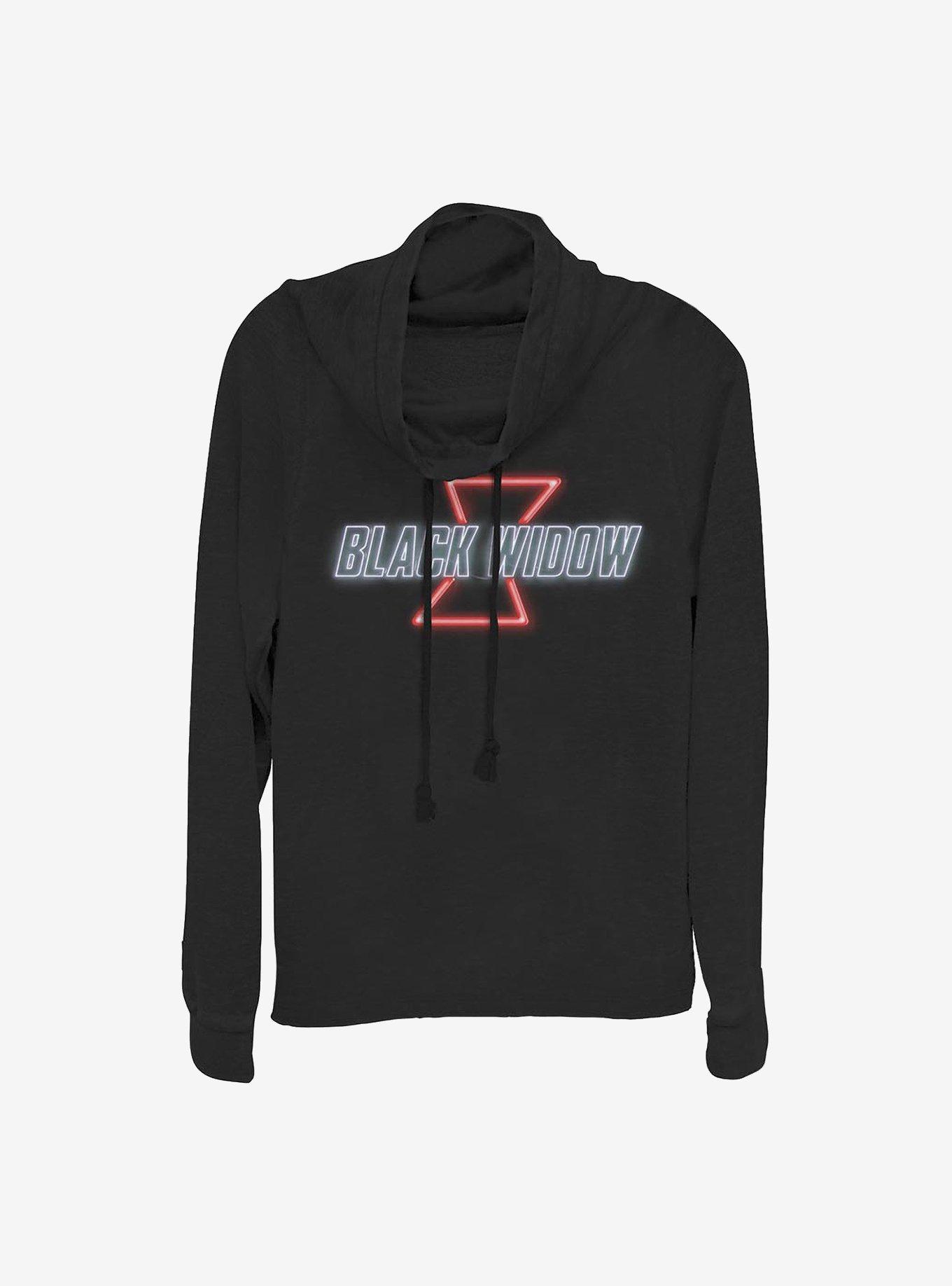 Marvel Black Widow Neon Cowlneck Long-Sleeve Girls Top