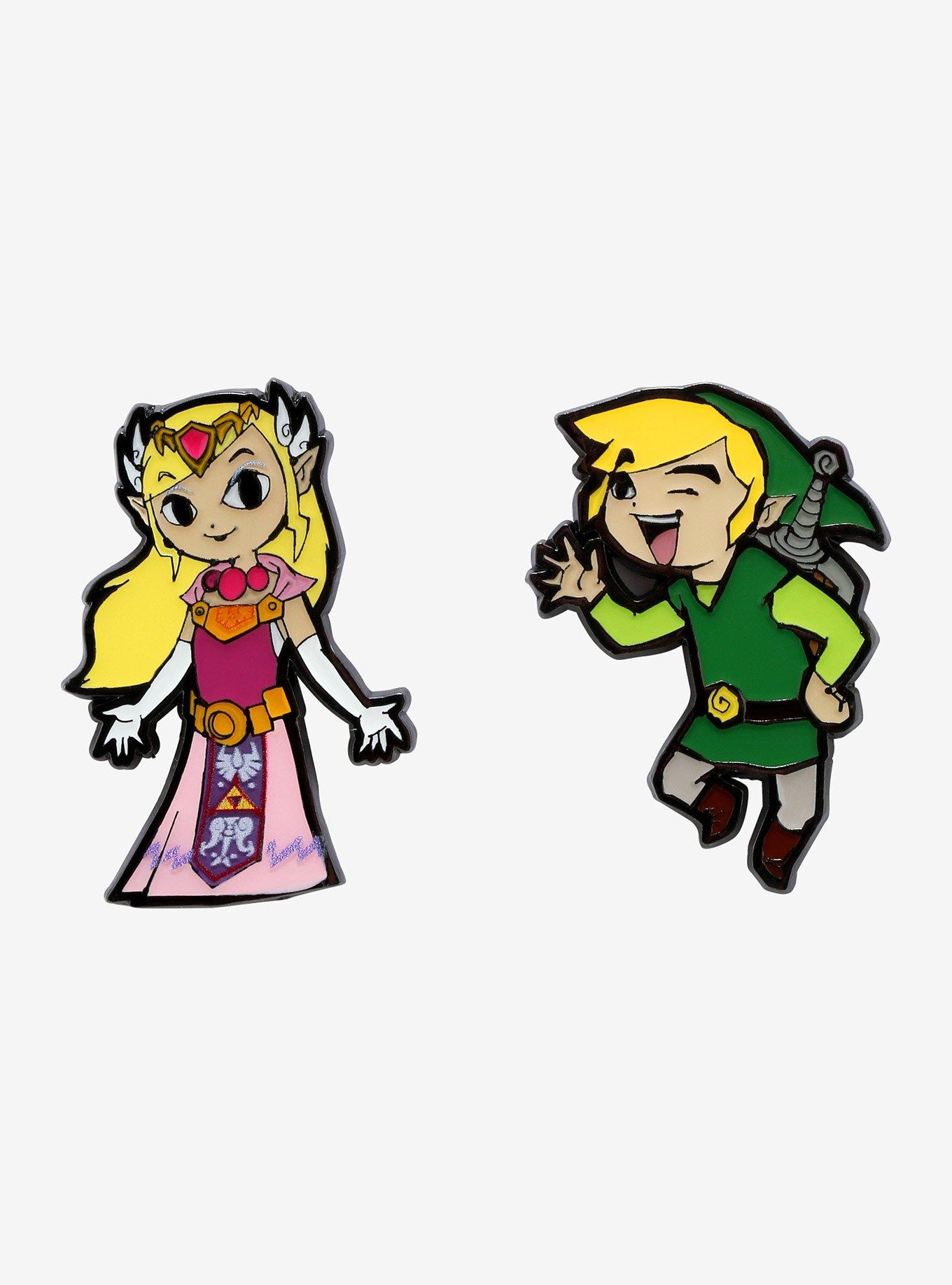 The Legend Of Zelda Link & Zelda Enamel Pin Set, , hi-res