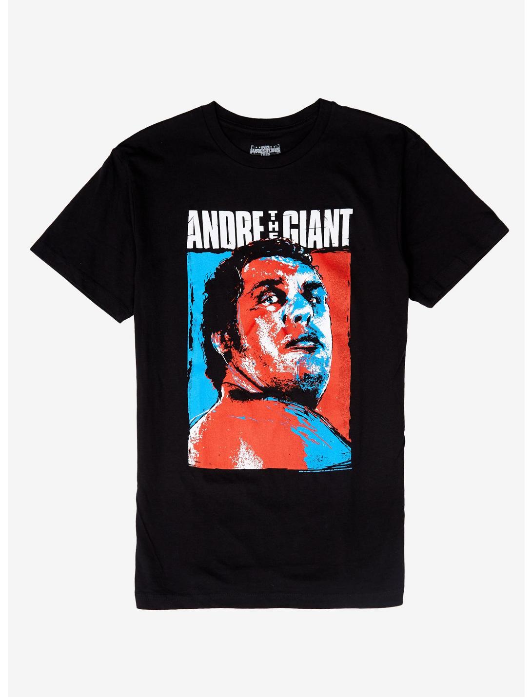 Pro-Wrestling Andre The Giant Red & Blue T-Shirt, BLACK, hi-res
