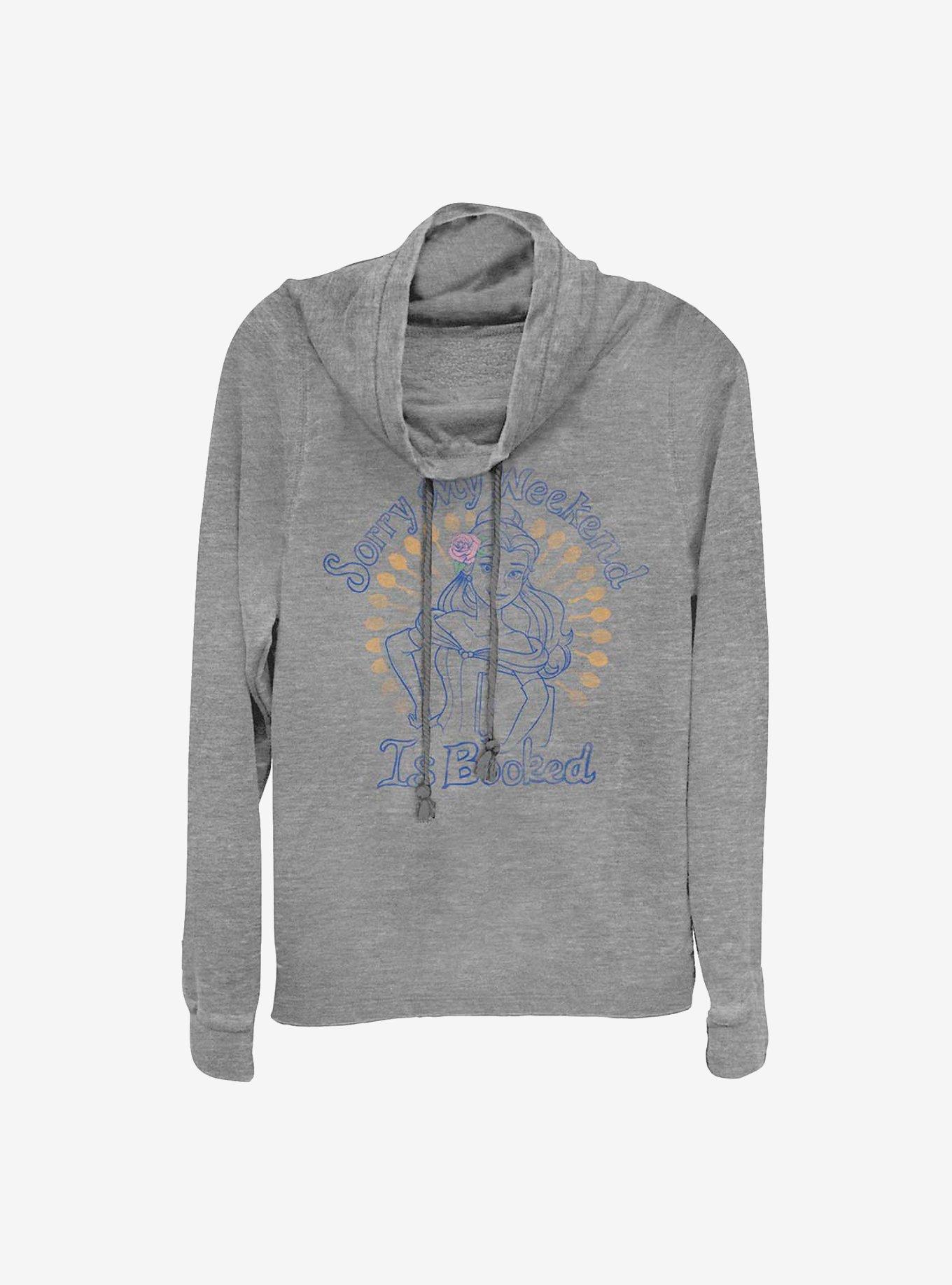 Disney Beauty And The Beast Booked Weekend Cowlneck Long-Sleeve Girls Top, , hi-res