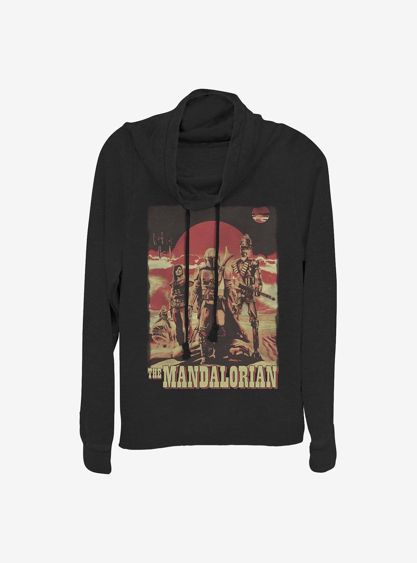 Star Wars The Mandalorian Gritty Mandalorian Cowlneck Long-Sleeve Girls Top, , hi-res