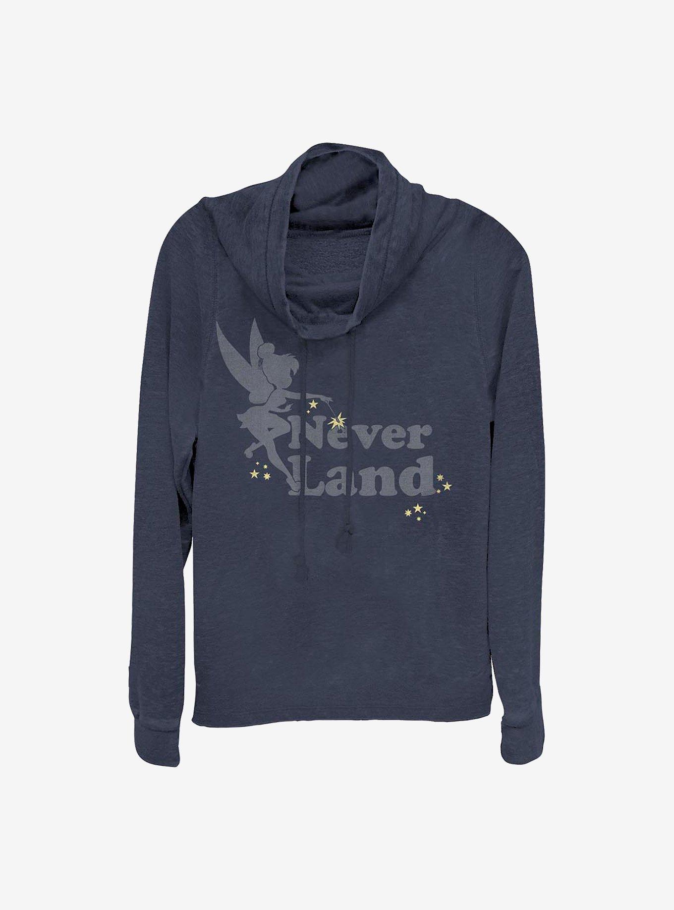 Disney Tinker Bell Never Never Tink Cowlneck Long-Sleeve Girls Top, NAVY, hi-res